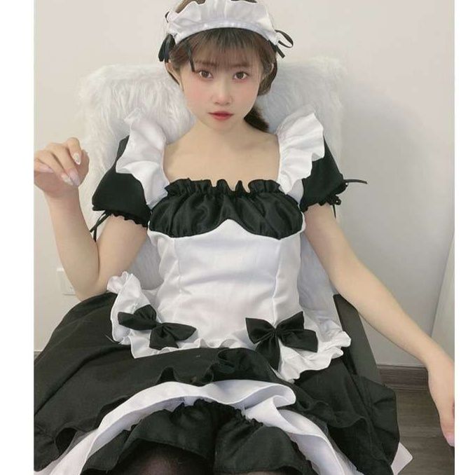 メイド服 ふんわりメイドエプロンワンピース