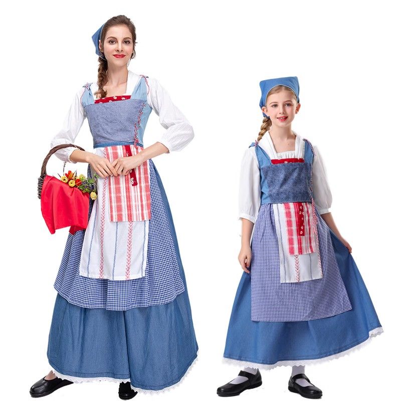 メイド服 村娘風コスチューム 多層スカート