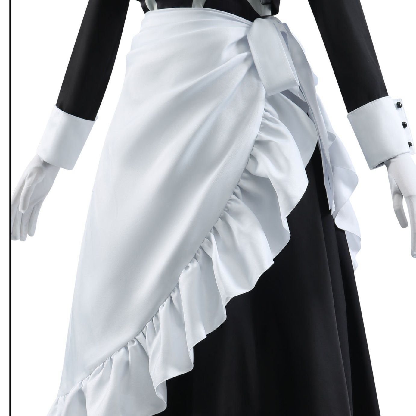 メイド服 宝石飾りリボンとパフスリーブの優雅なメイド服