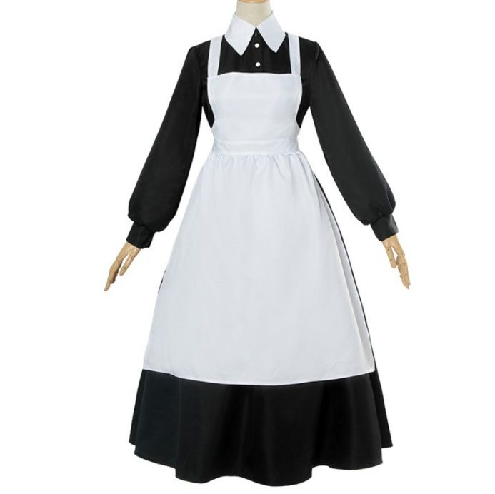 メイド服 優雅な丸襟長袖メイド服クラシカルワンピース