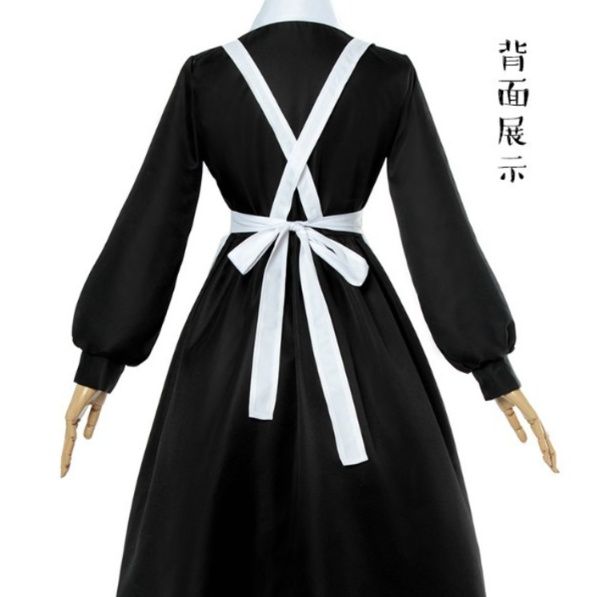 メイド服 優雅な丸襟長袖メイド服クラシカルワンピース