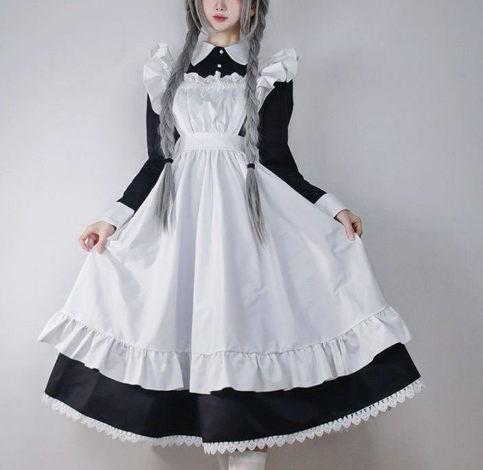 メイド服 メイド服 清楚優雅なフリル付きメイド衣装