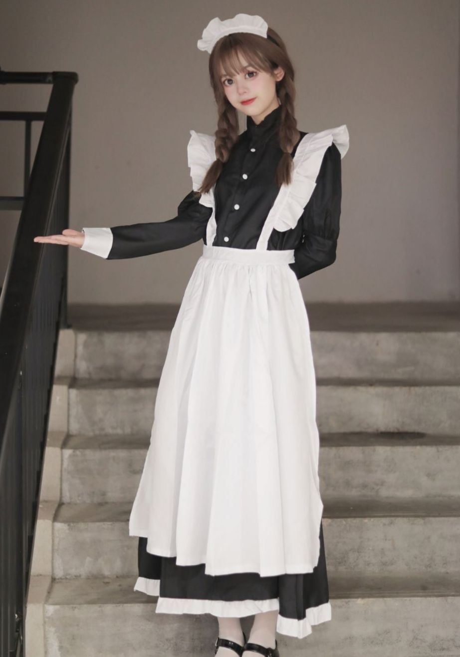 クラシカルロングメイド服コスプレ衣装 男女兼用