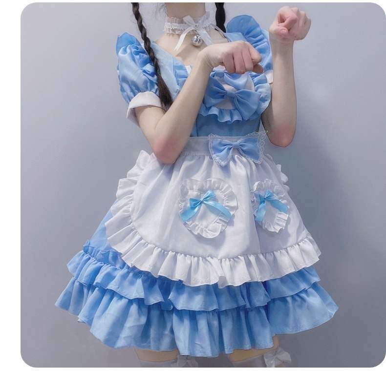 メイド服 ふんわりメイド風ロリータワンピース