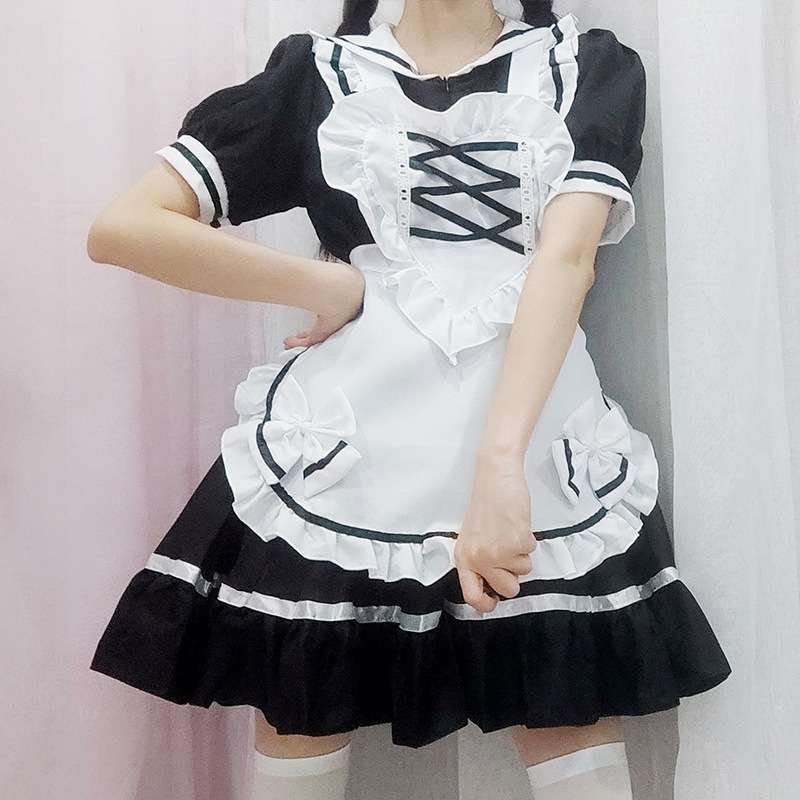 フリルたっぷりメイド服セット