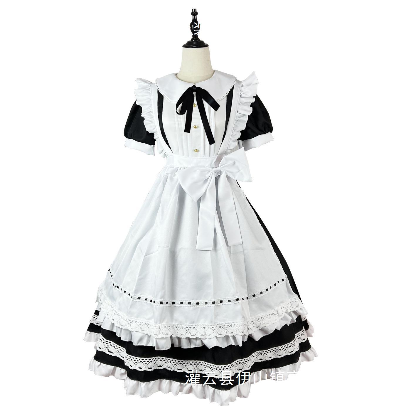 メイド服 丸襟フリル付き長袖クラシカルメイド服