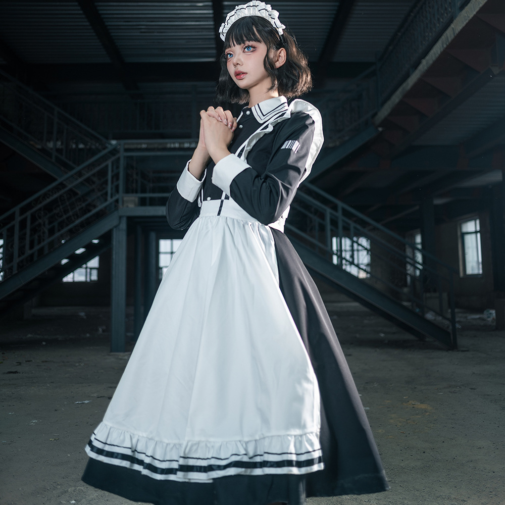 メイド服 襟元装飾長袖クラシカルメイド服