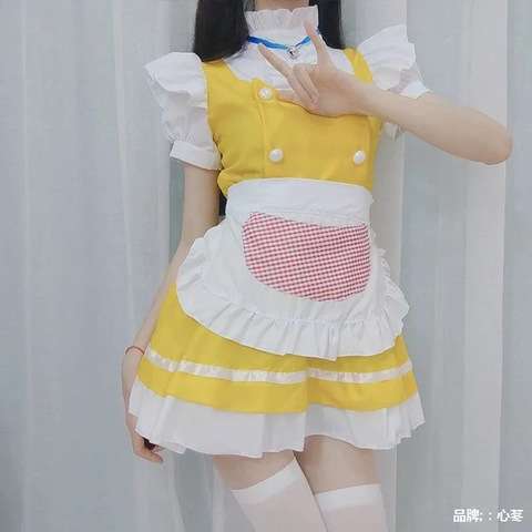 メイド服 フリルたっぷりメイド風エプロンドレス