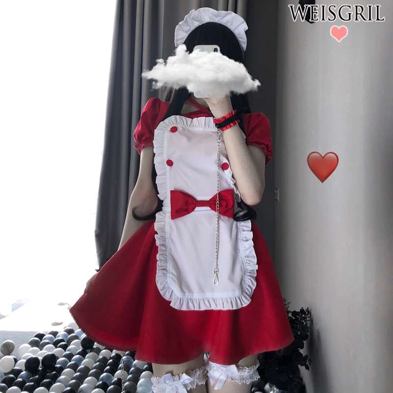 メイド服 フリルたっぷりメイド風ワンピース