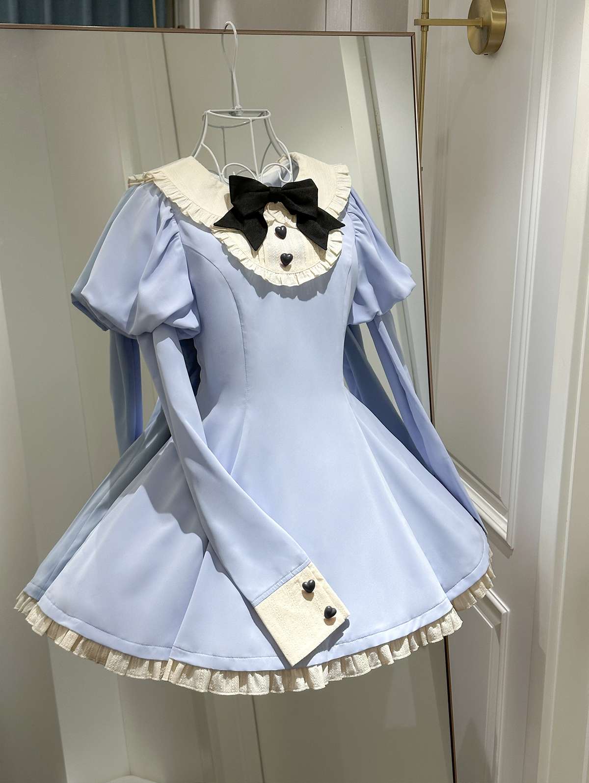 メイド服 リボン飾りメイド風ワンピース