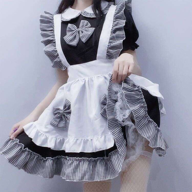 メイド服 フリルたっぷりメイド風ワンピース