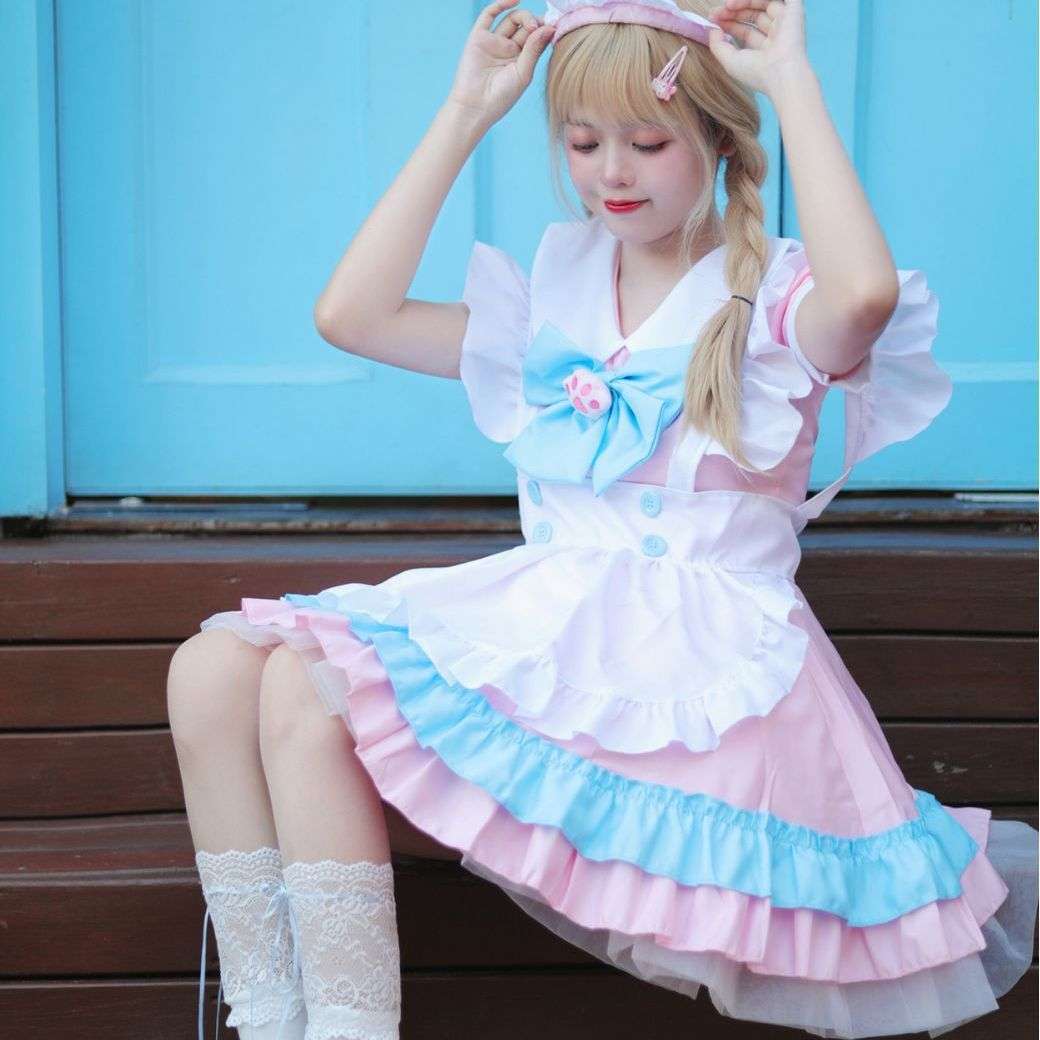 メイド服 ふんわりメイド風フリルワンピース