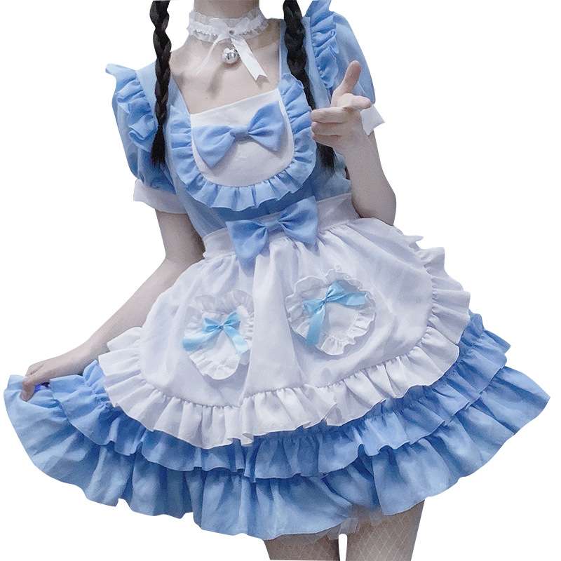 メイド服 フリルいっぱいメイド風ワンピース