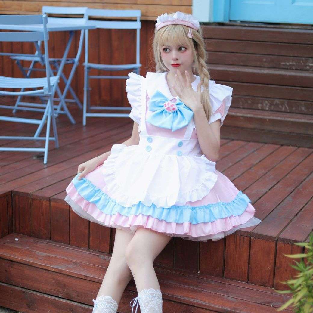 メイド服 ふんわりメイド風ロリータワンピース