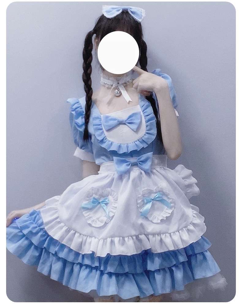 メイド服 フリルいっぱいメイド風ワンピース