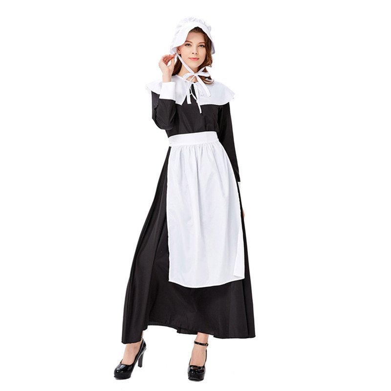メイド服 クラシカルロングメイド服エプロン帽子付きセット