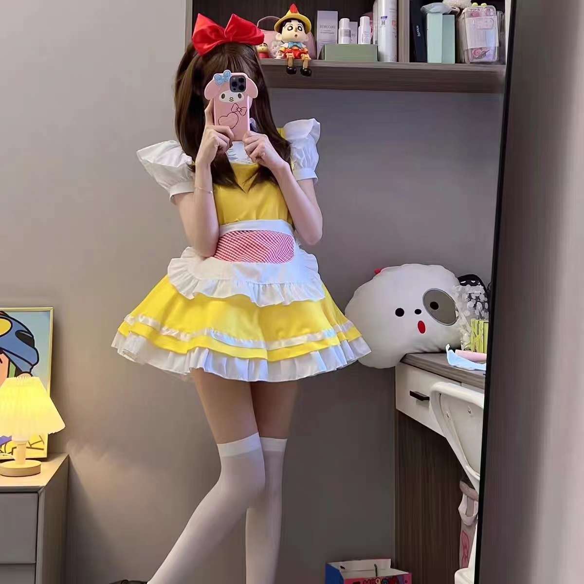 メイド服 ふんわりメイド風フリルワンピース