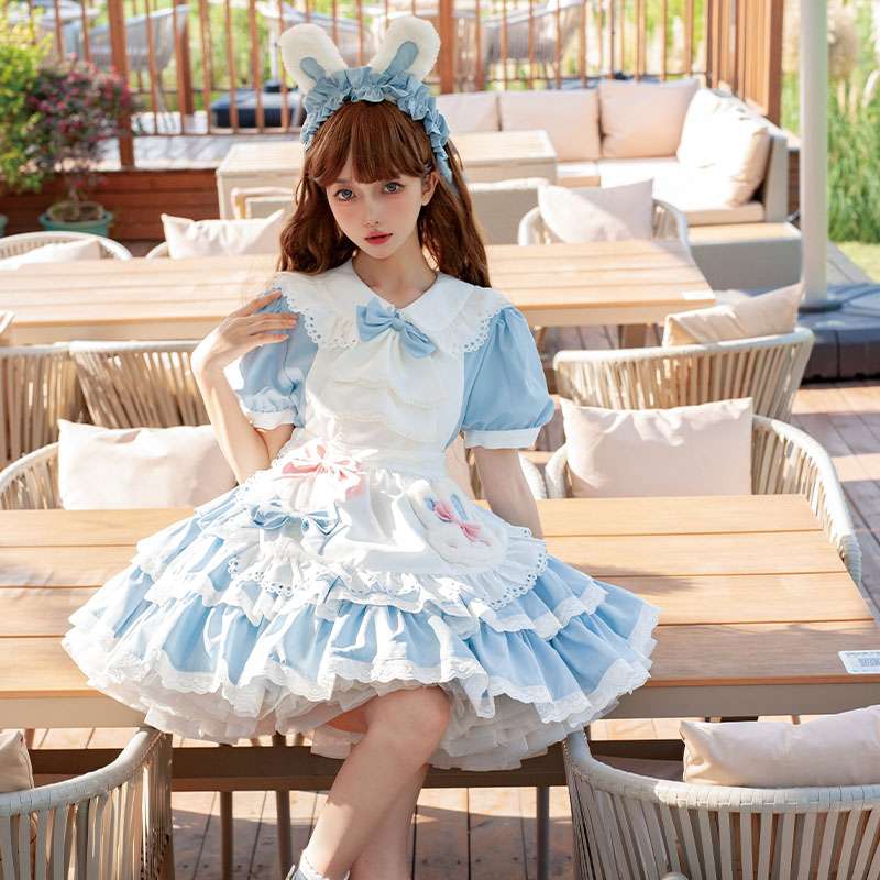 メイド服 ふんわりフリルメイド風ワンピース