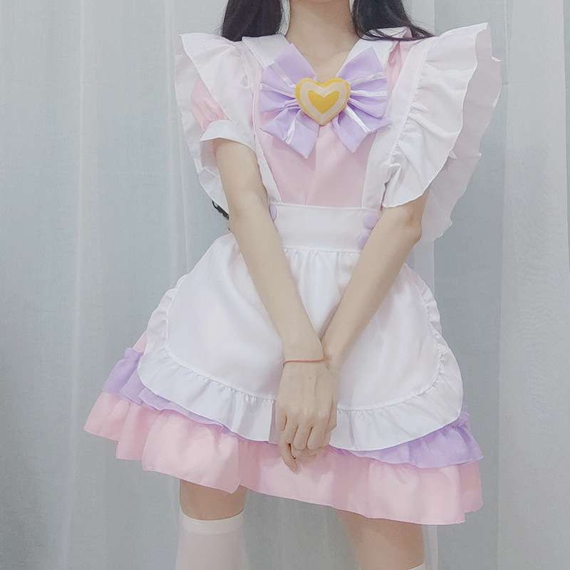 メイド服 ふんわりメイド風フリルワンピース