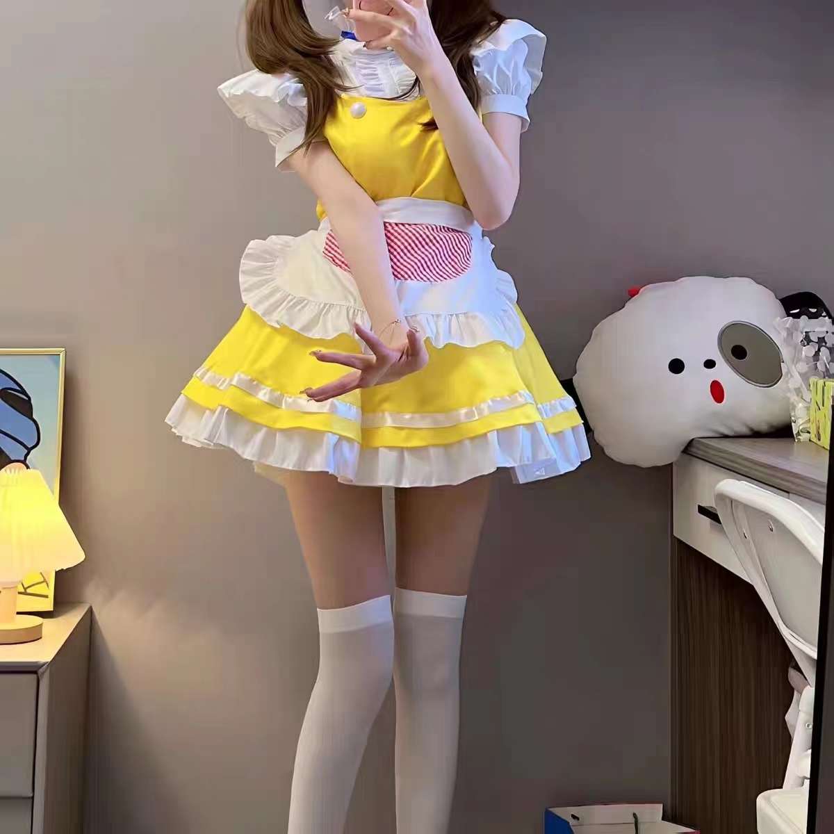 メイド服 ふんわりメイド風フリルワンピース