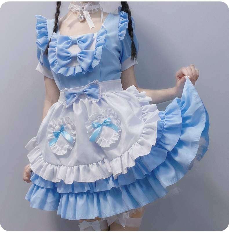 メイド服 ふんわりメイド風ロリータワンピース