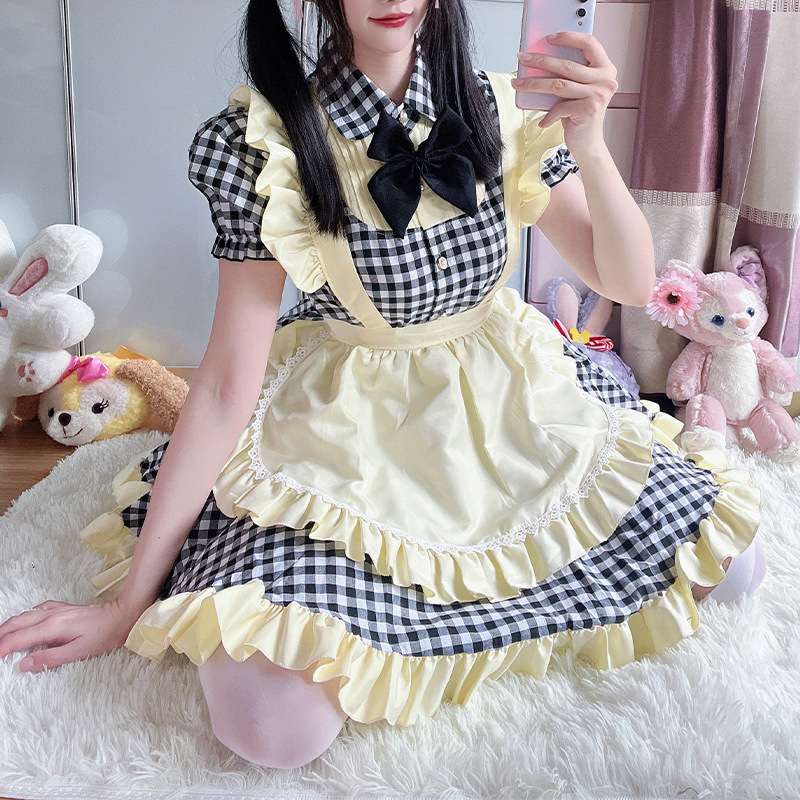 メイド服 フリルたっぷりメイド風ワンピース