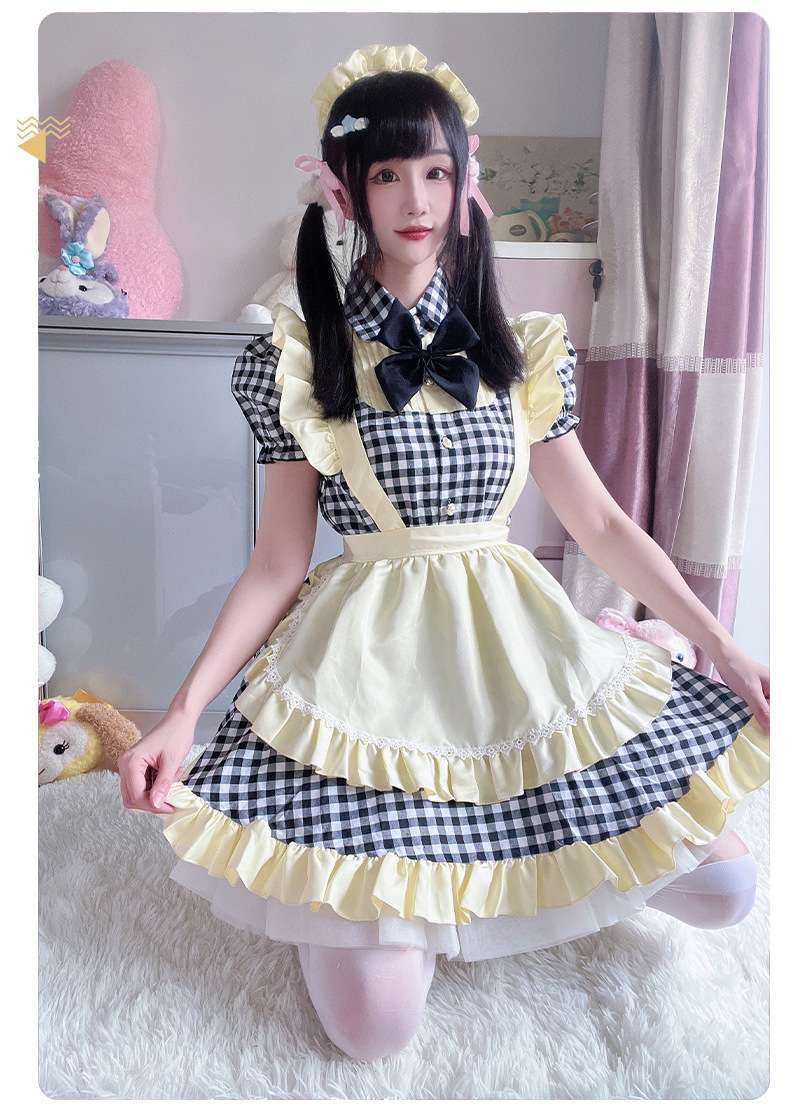 メイド服 フリルたっぷりメイド風ワンピース