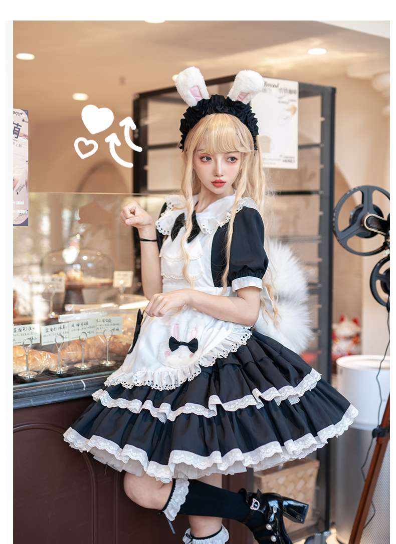 メイド服 ふんわりフリルメイド風ワンピース