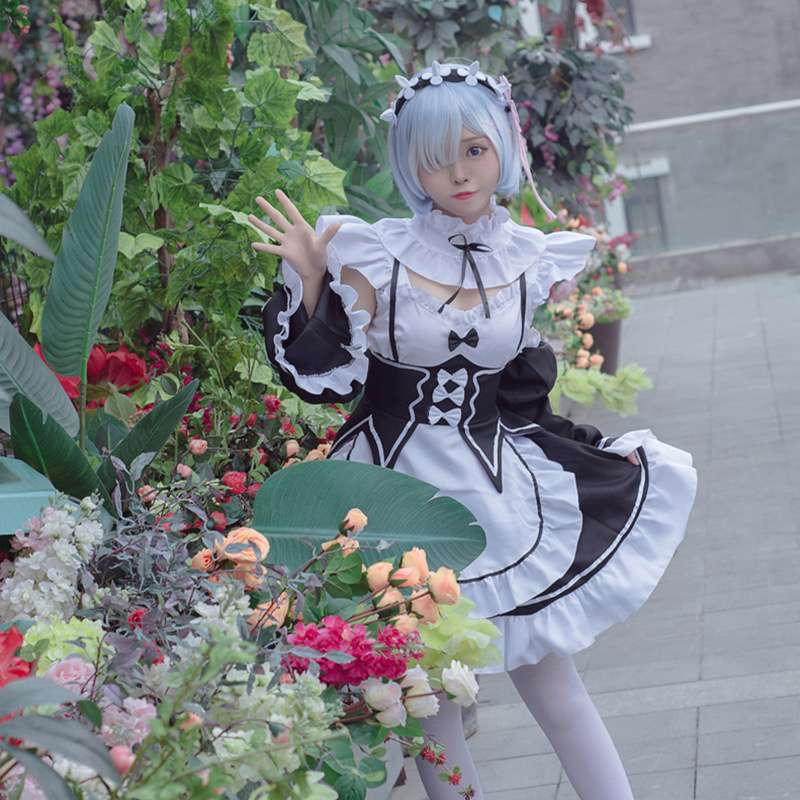 メイド服 フリル装飾メイドワンピース