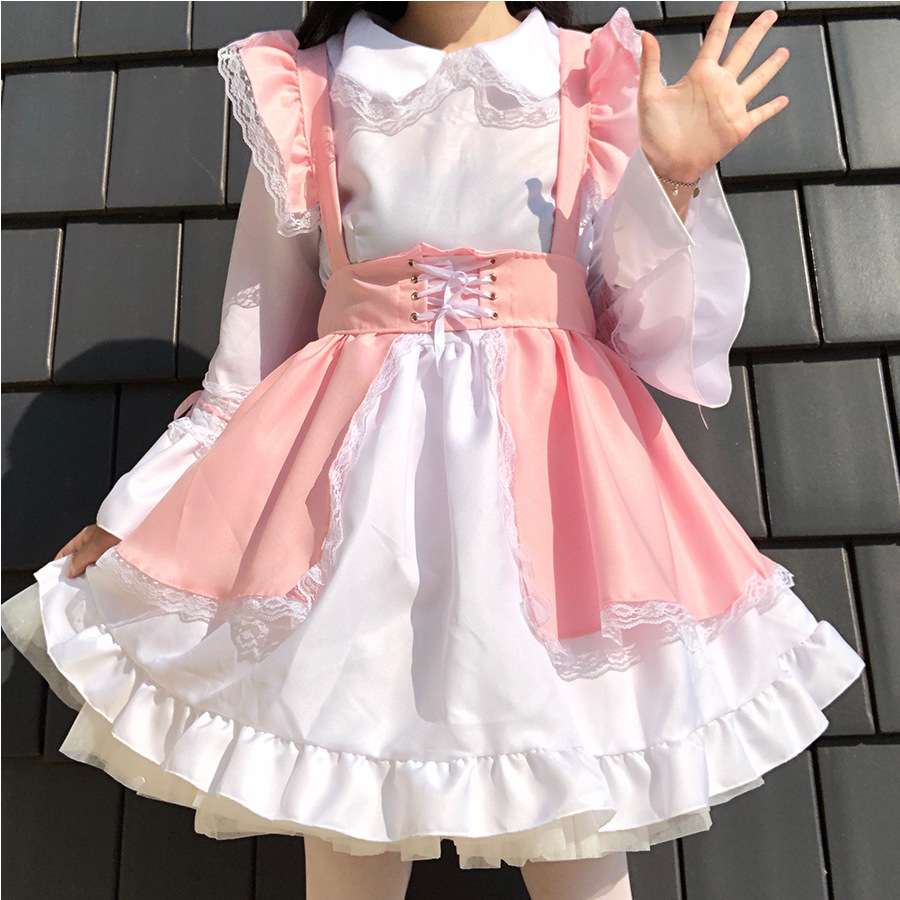 メイド服 フリルたっぷりメイド風ワンピース