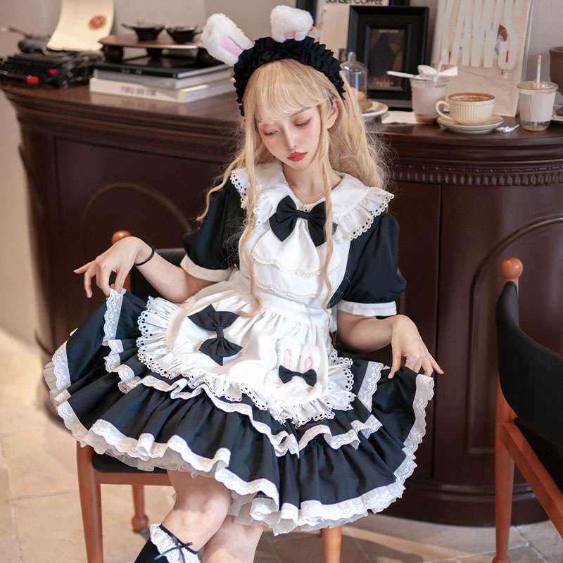 メイド服 ふんわりフリルメイド風ワンピース