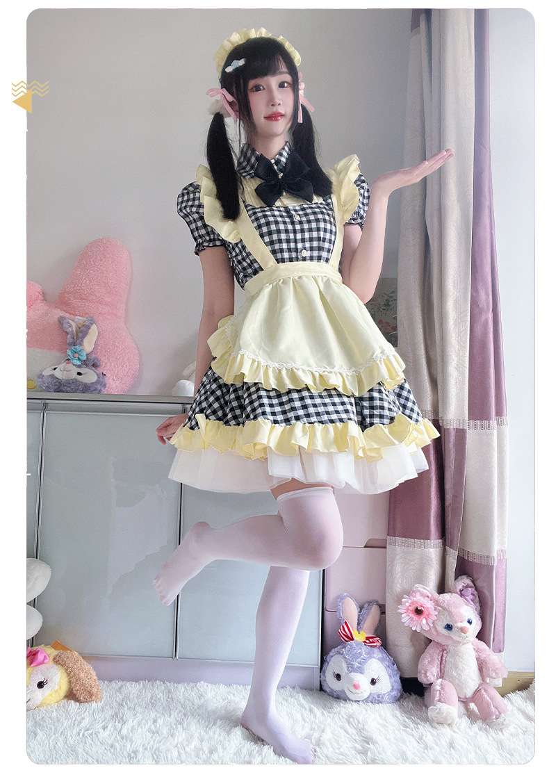 メイド服 フリルたっぷりメイド風ワンピース