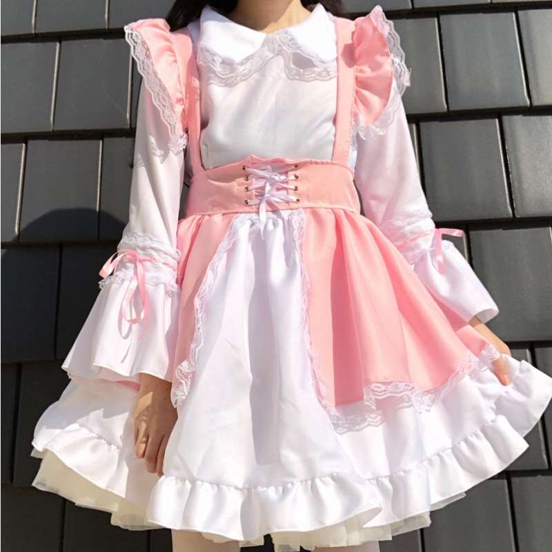 メイド服 フリルたっぷりメイド風ワンピース