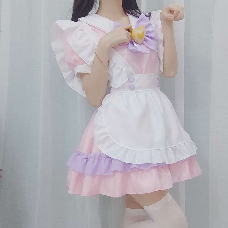 メイド服 ふんわりメイド風フリルワンピース