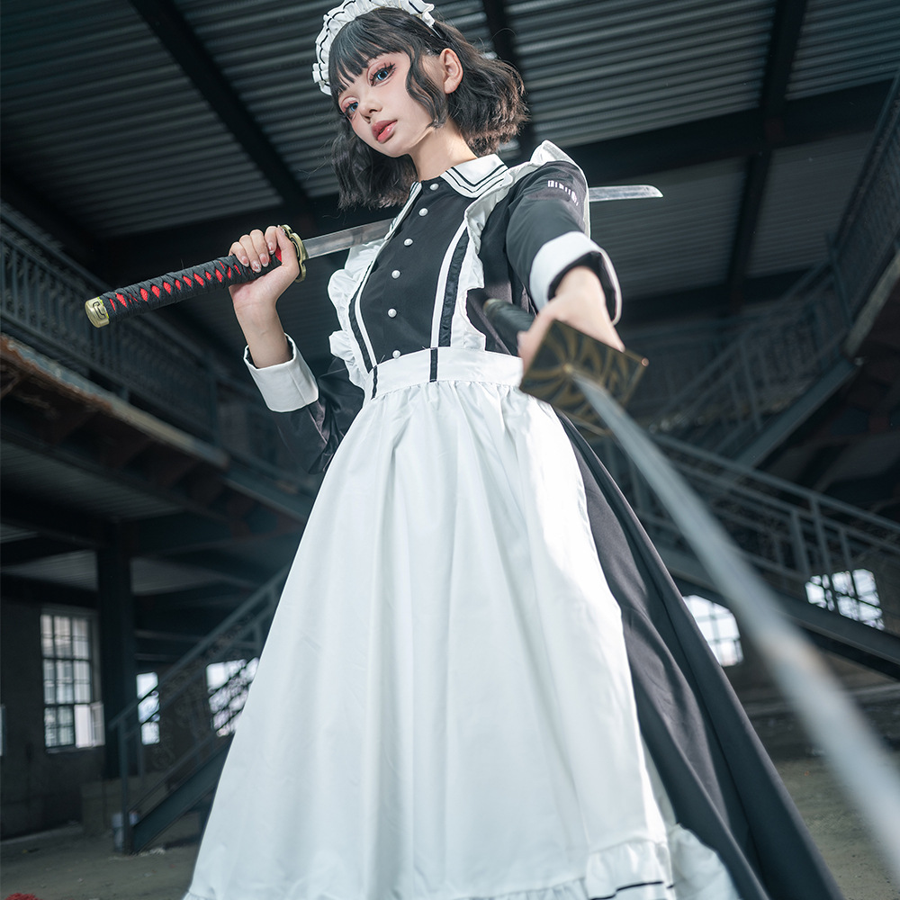 メイド服 襟元装飾長袖クラシカルメイド服