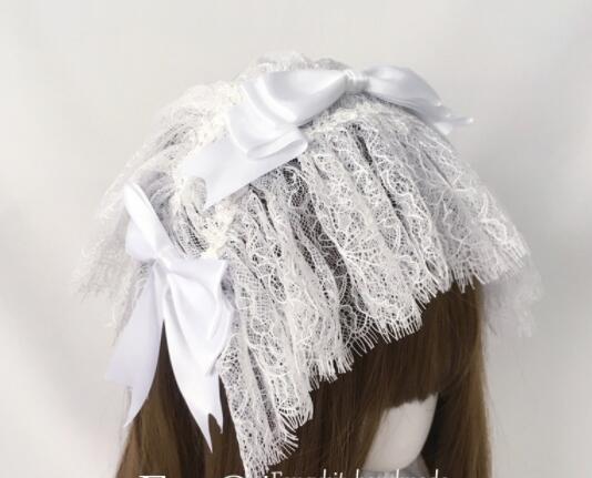 メイド服 白レース姫様風カチューシャ その他手作り髪飾り