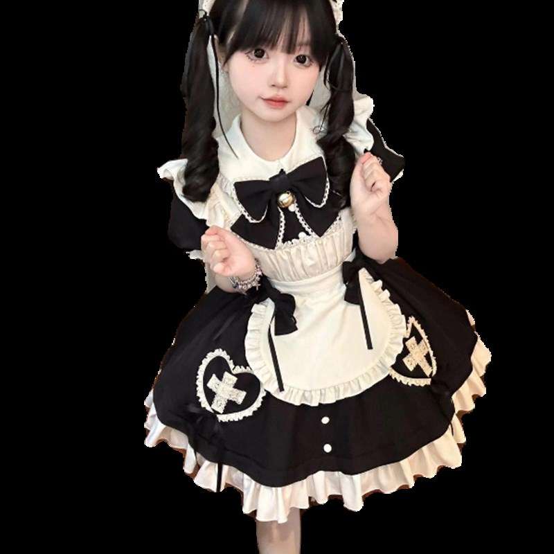 メイド服 フリルたっぷりメイド風ワンピース