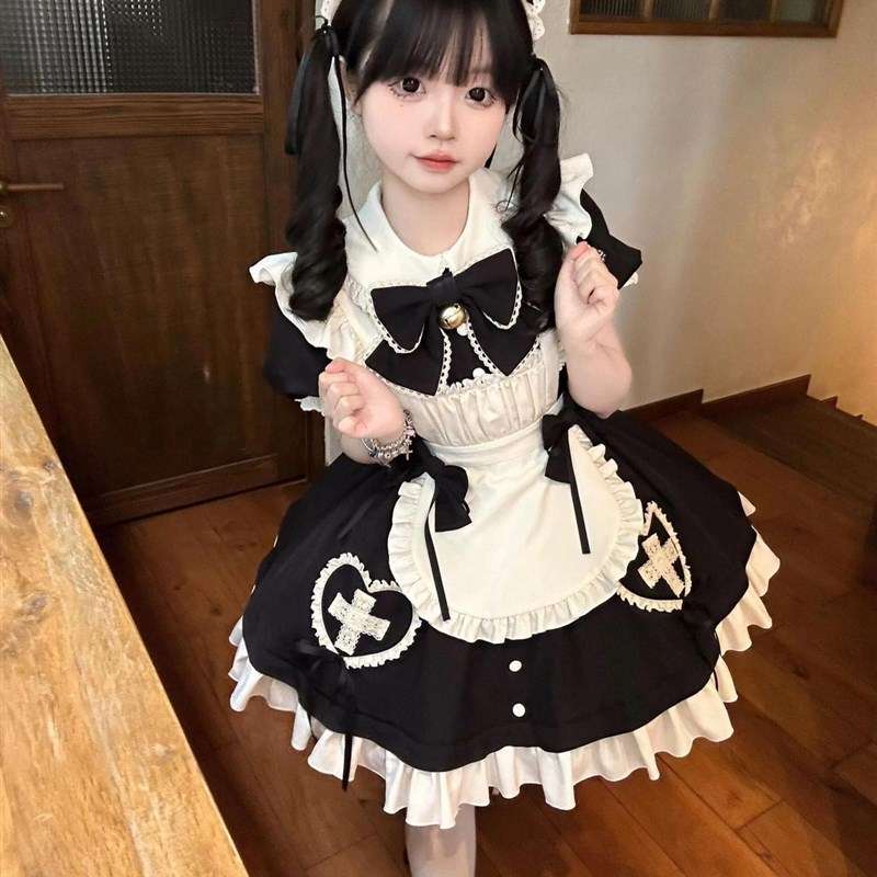 メイド服 フリルたっぷりメイド風ワンピース