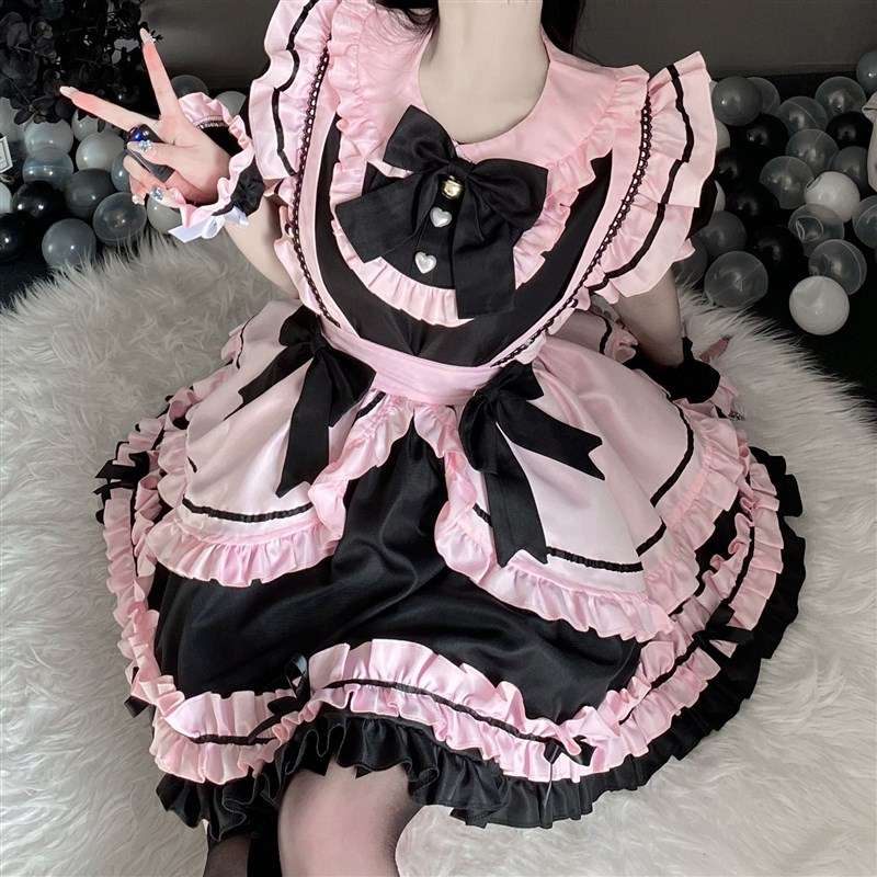 メイド服 フリルたっぷりメイド風ワンピース