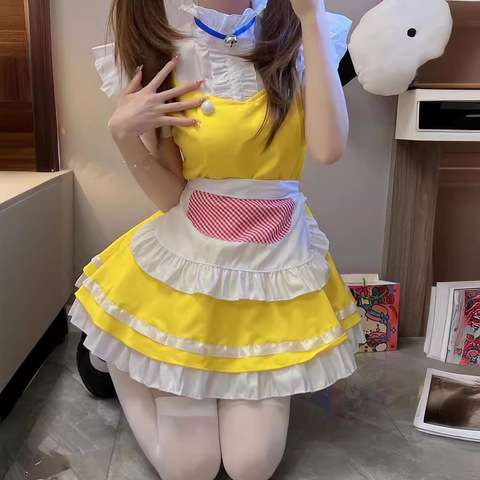 メイド服 フリルたっぷりメイド風エプロンドレス