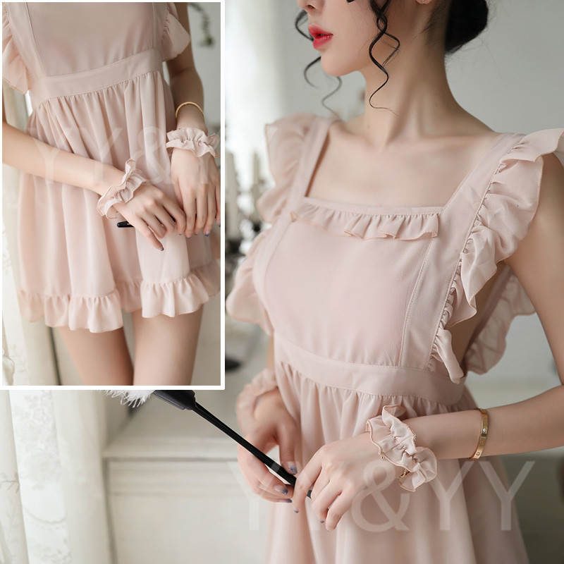 セクシー系可愛いフリルメイド服ワンピース