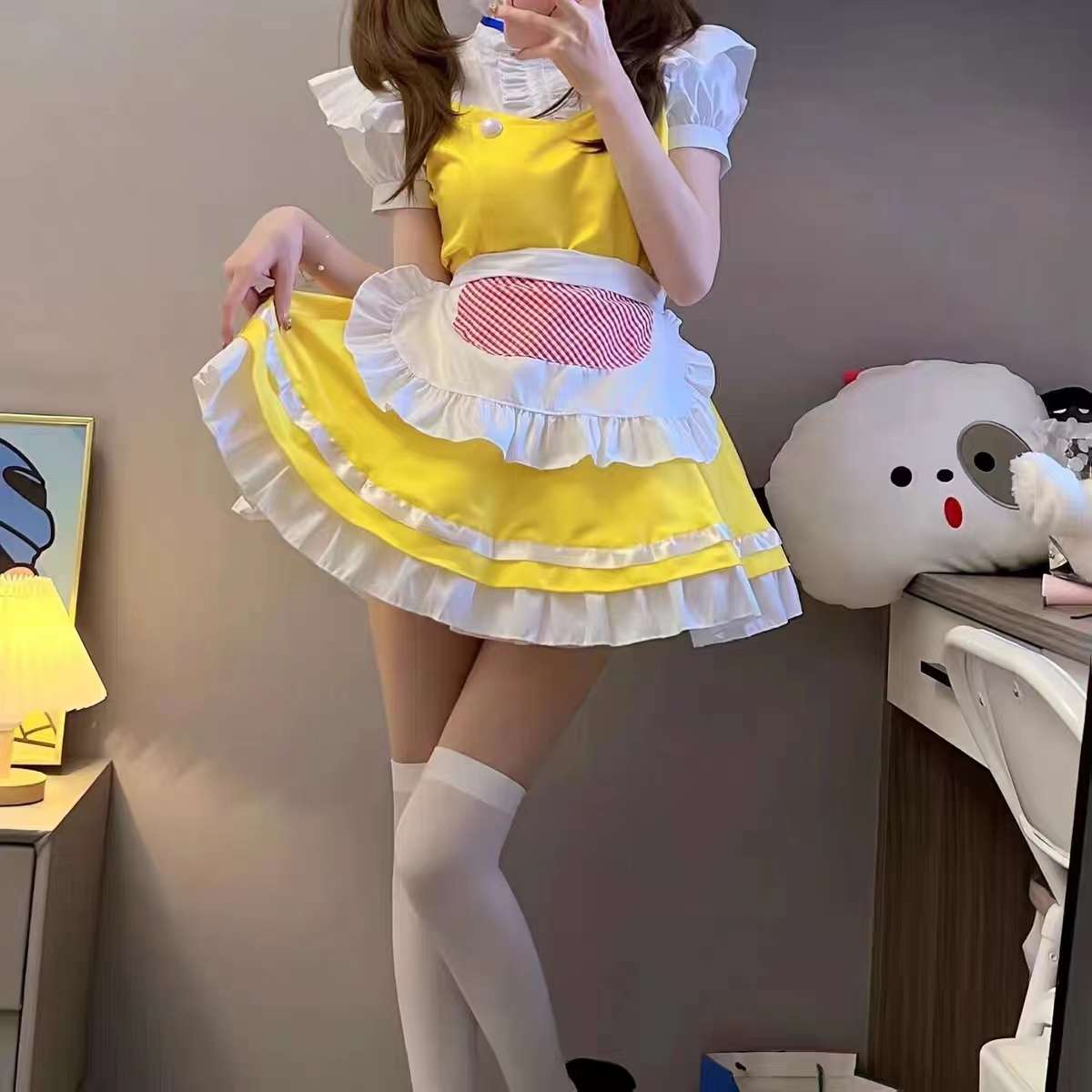 メイド服 ふんわりメイド風フリルワンピース