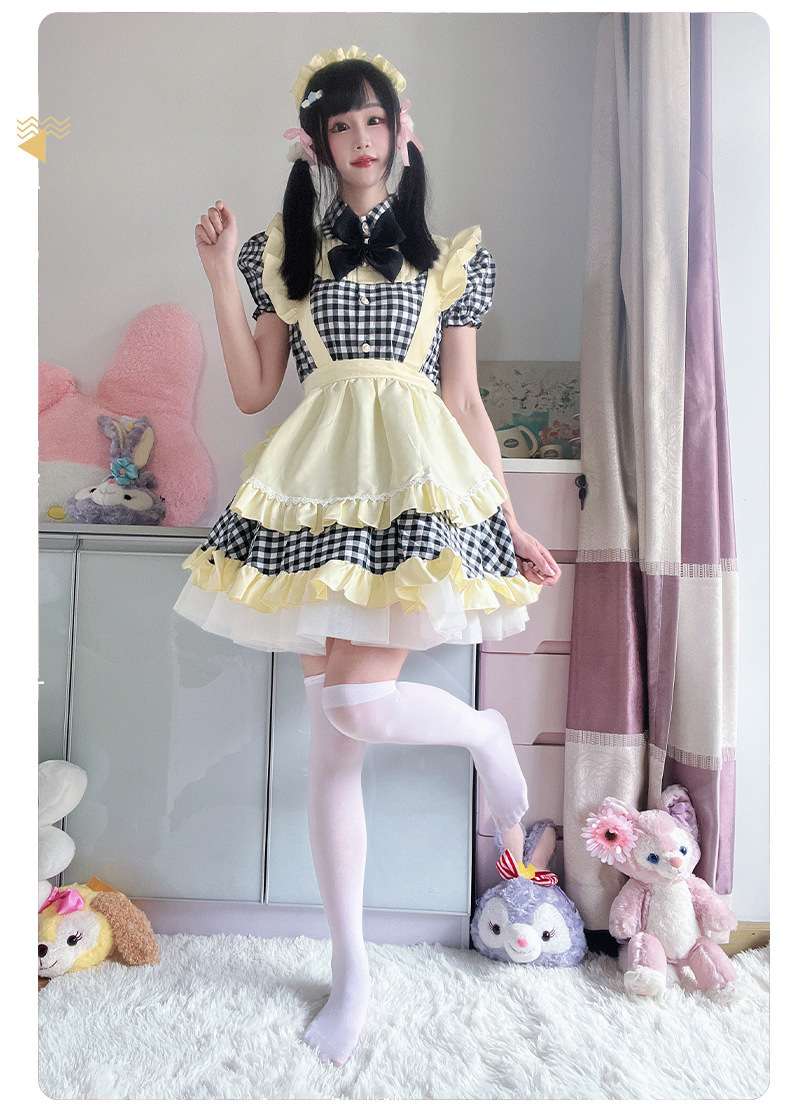 メイド服 フリルたっぷりメイド風ワンピース