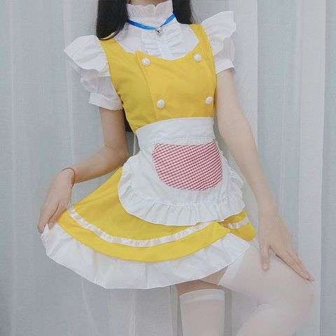 メイド服 フリルたっぷりメイド風エプロンドレス