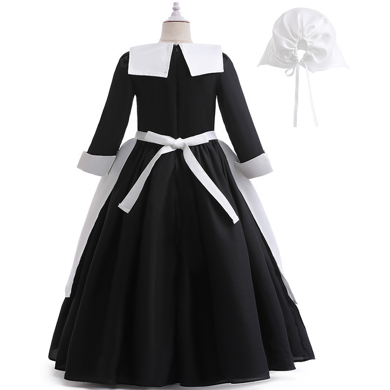 メイド服 クラシック襟付き長袖ヴィクトリアン風メイド服