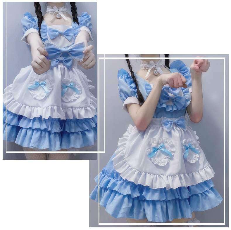 メイド服 ふんわりメイド風ロリータワンピース