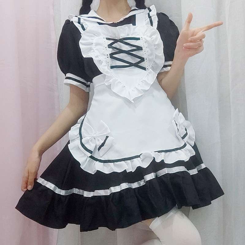 フリルたっぷりメイド服セット