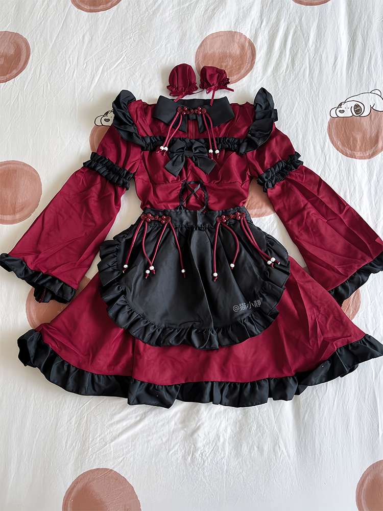 ゴシックフリルメイド服セット