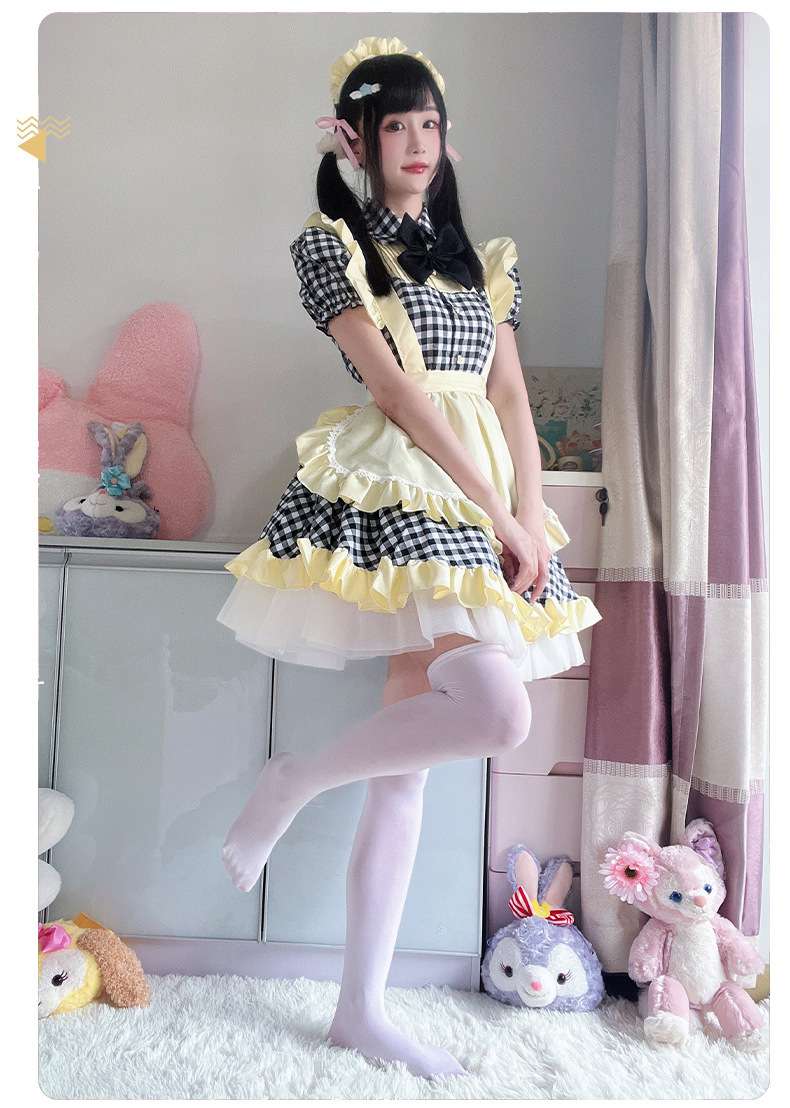 メイド服 フリルたっぷりメイド風ワンピース