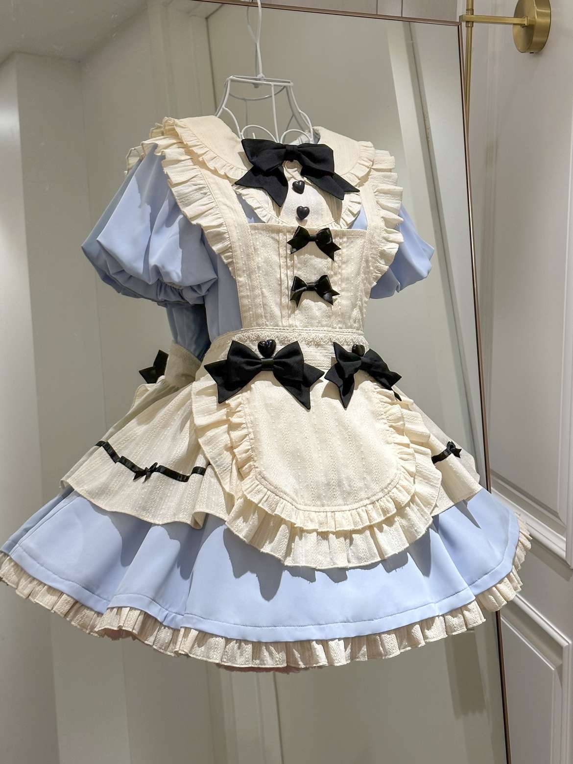 メイド服 リボン飾りメイド風ワンピース